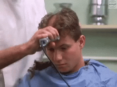When your mom gives you a haircut.