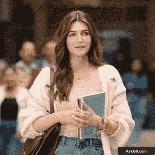 Kriti Sanon Looks Pensive While Holding Books in a Busy Campus