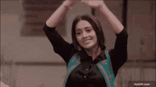 Nushrratt Bharuccha Joyfully Waves Her Arms in Celebration