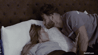 When your partner is so cute, you can't resist a morning smooch!