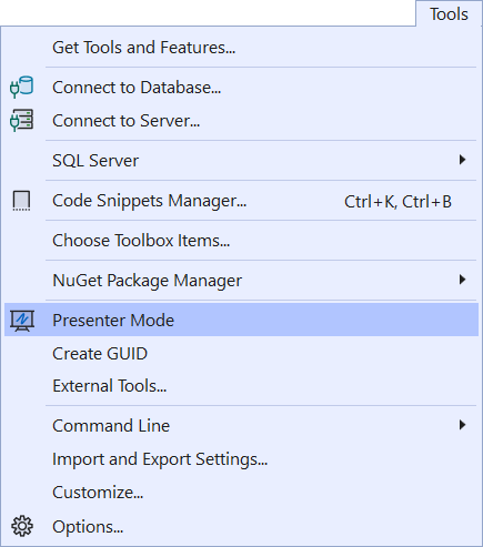 Presenter Mode command