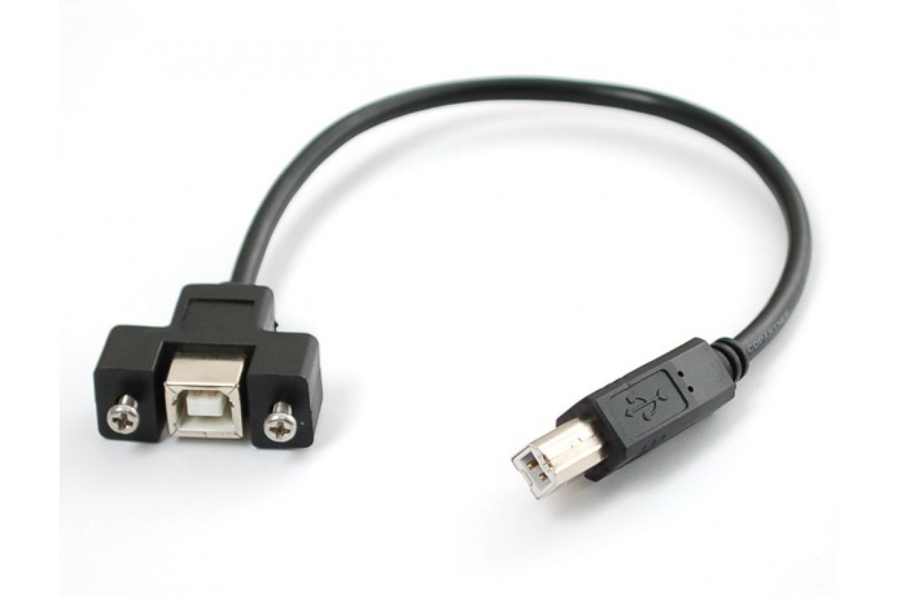 Panel mount USB B to USB B cable