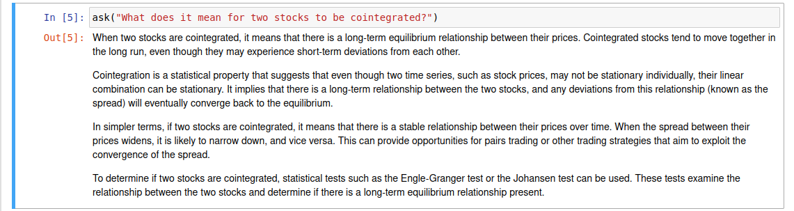 Definition of cointegration