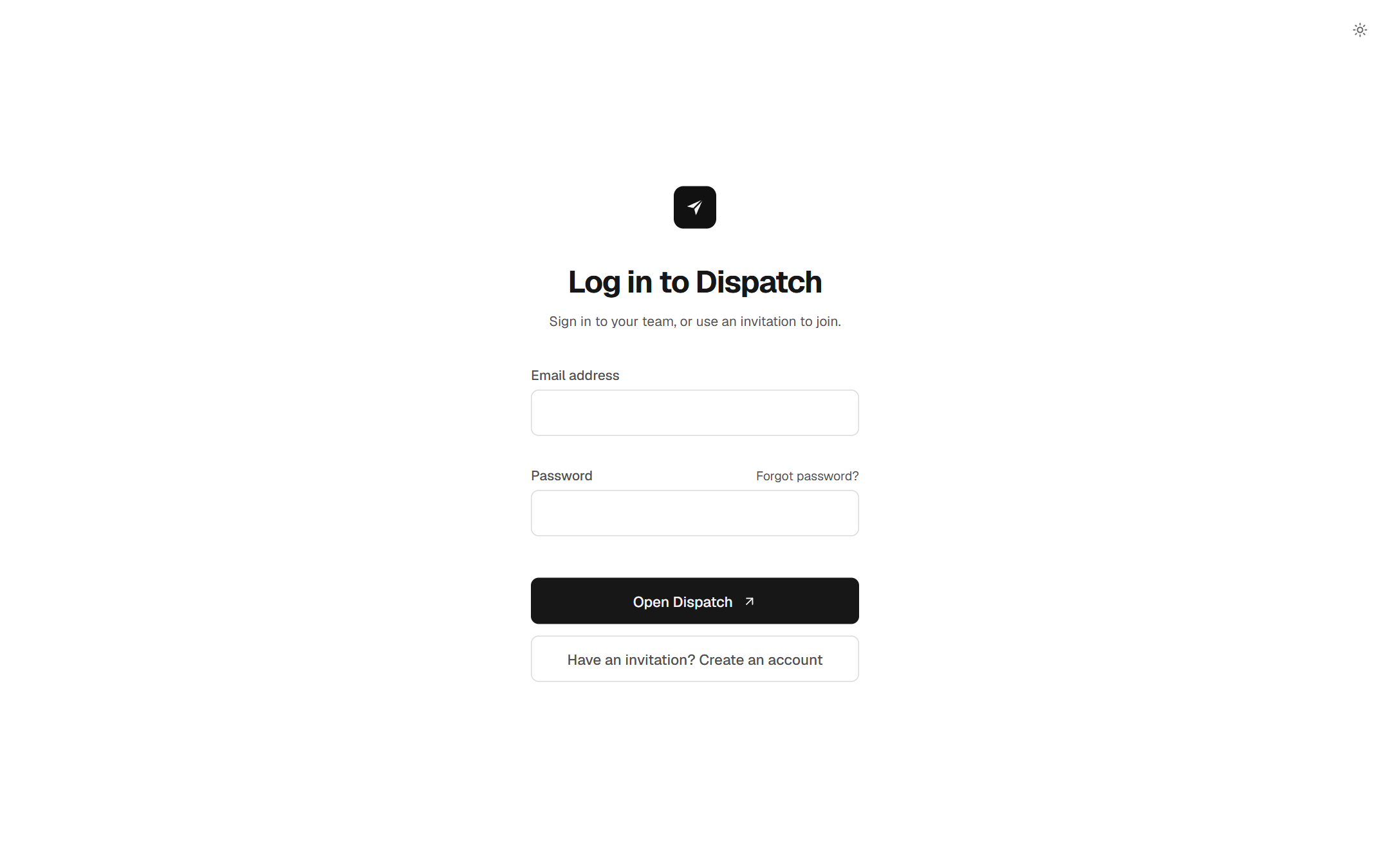 Sign-in page, light