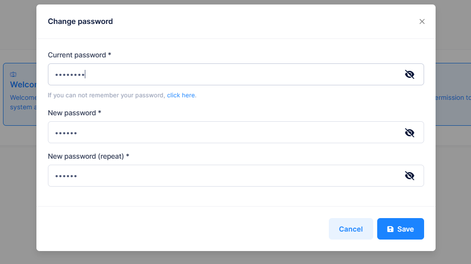 Setting a password for external-only user