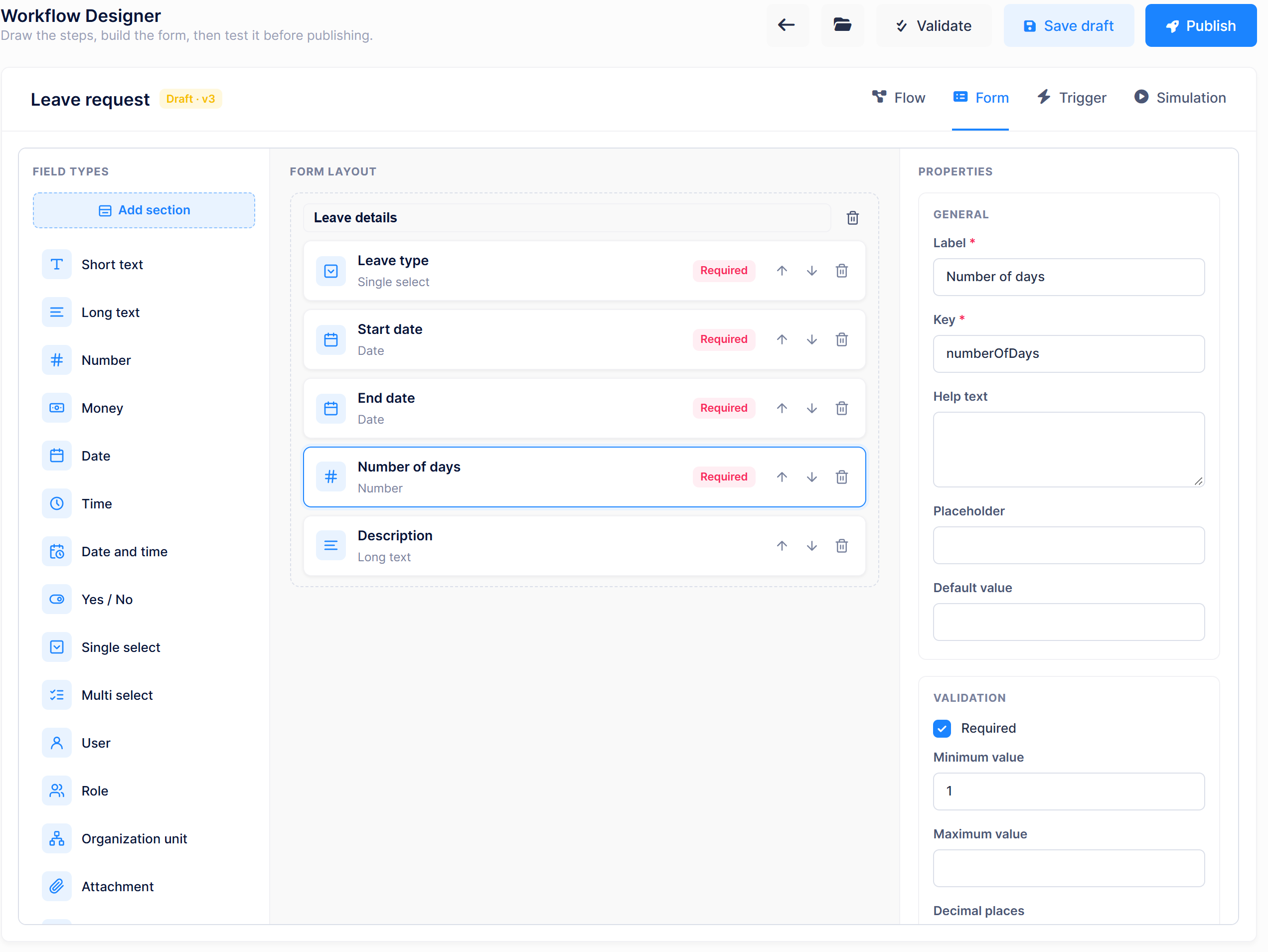 Form tab