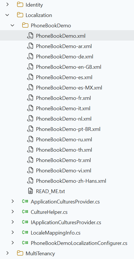 Localization files