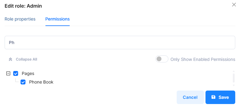 Role permissions
