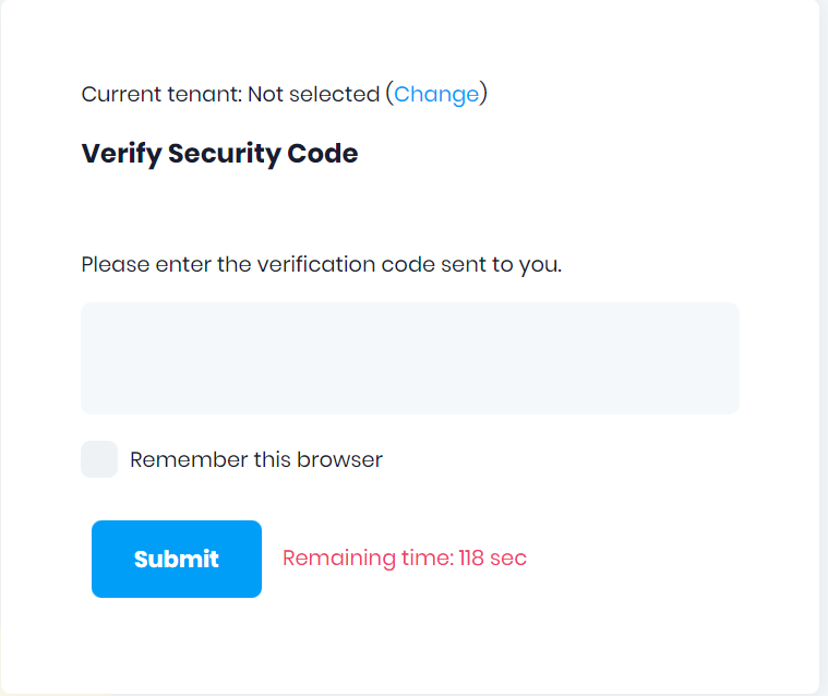 Verify security code