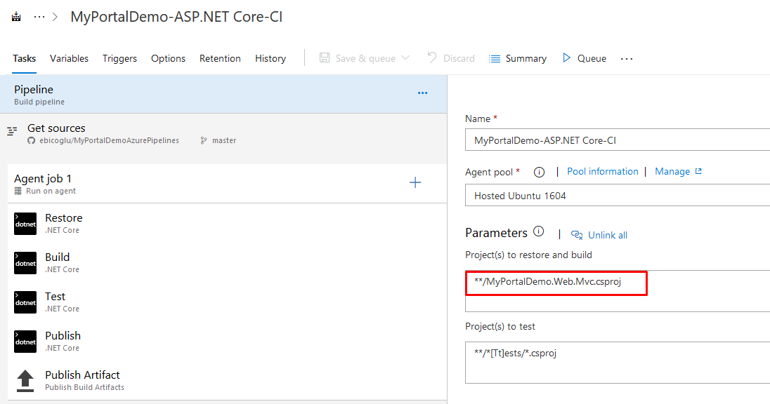 Set Web.MVC project to build