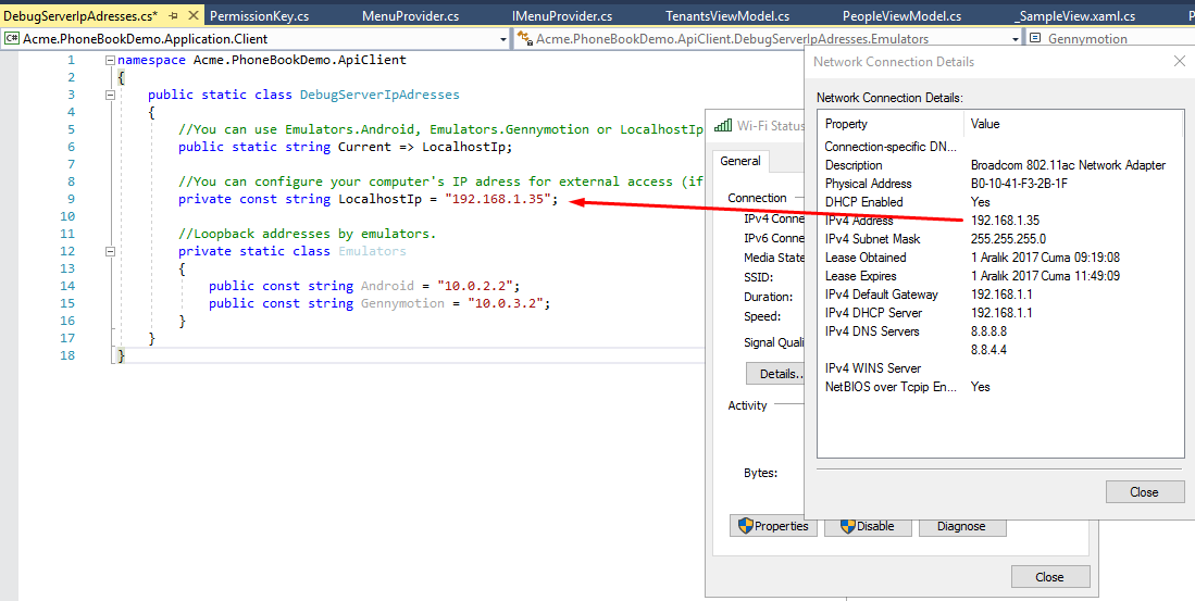 Configuring Host Address