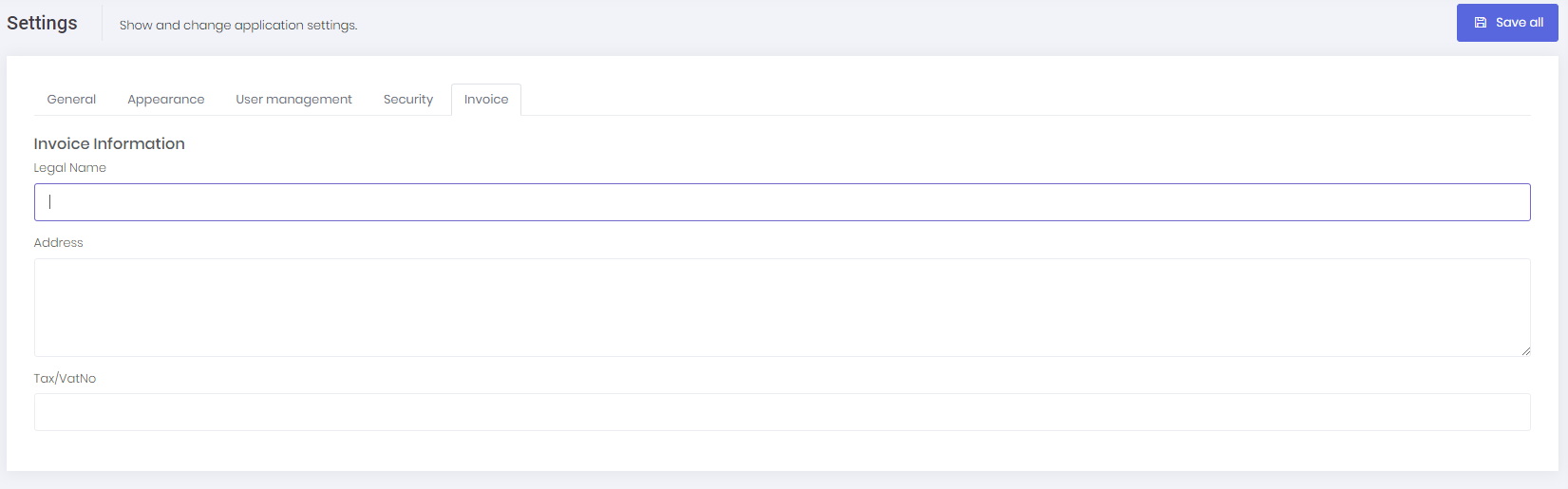 User management settings