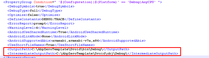 Android Output Path