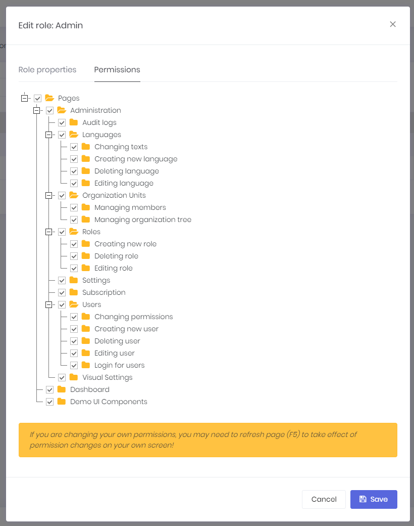 Role Permissions