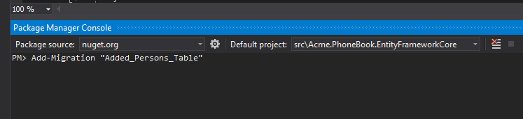 Entity Framework Code First Migration