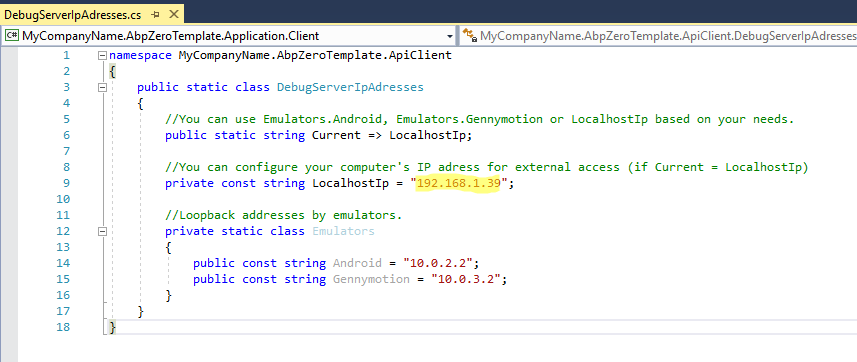 Debug IP Address