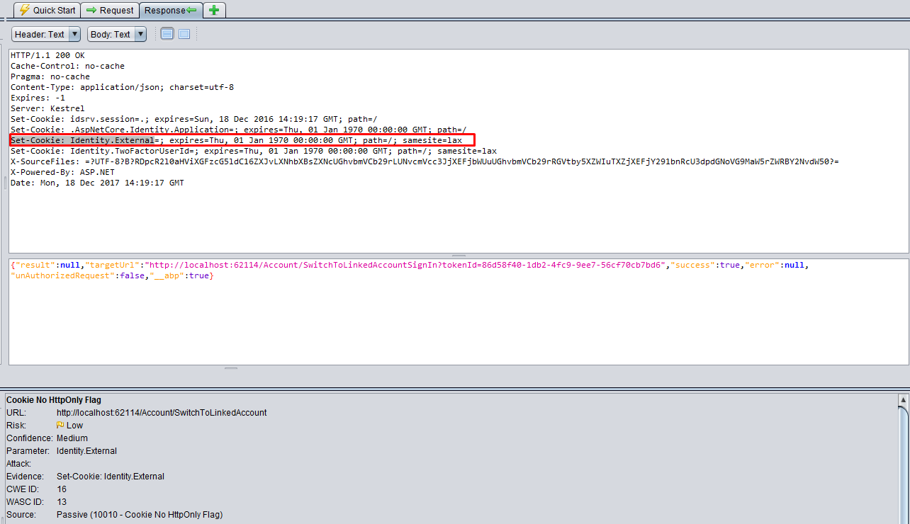 HttpOnly Identity External