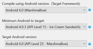 Xamarin Android Options