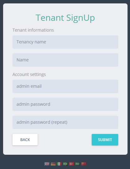 Tenant Signup