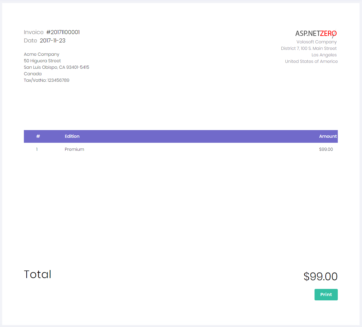 Sample Invoice