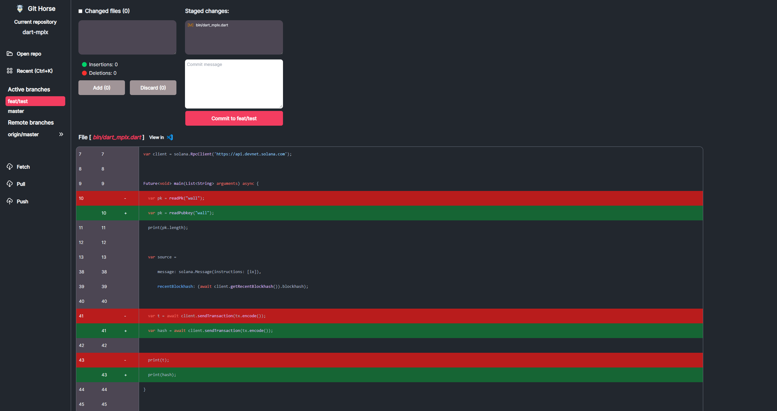 Screenshot of git-horse