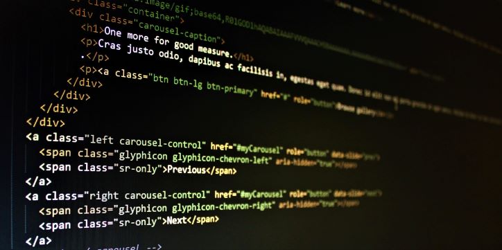 Screenshot of code