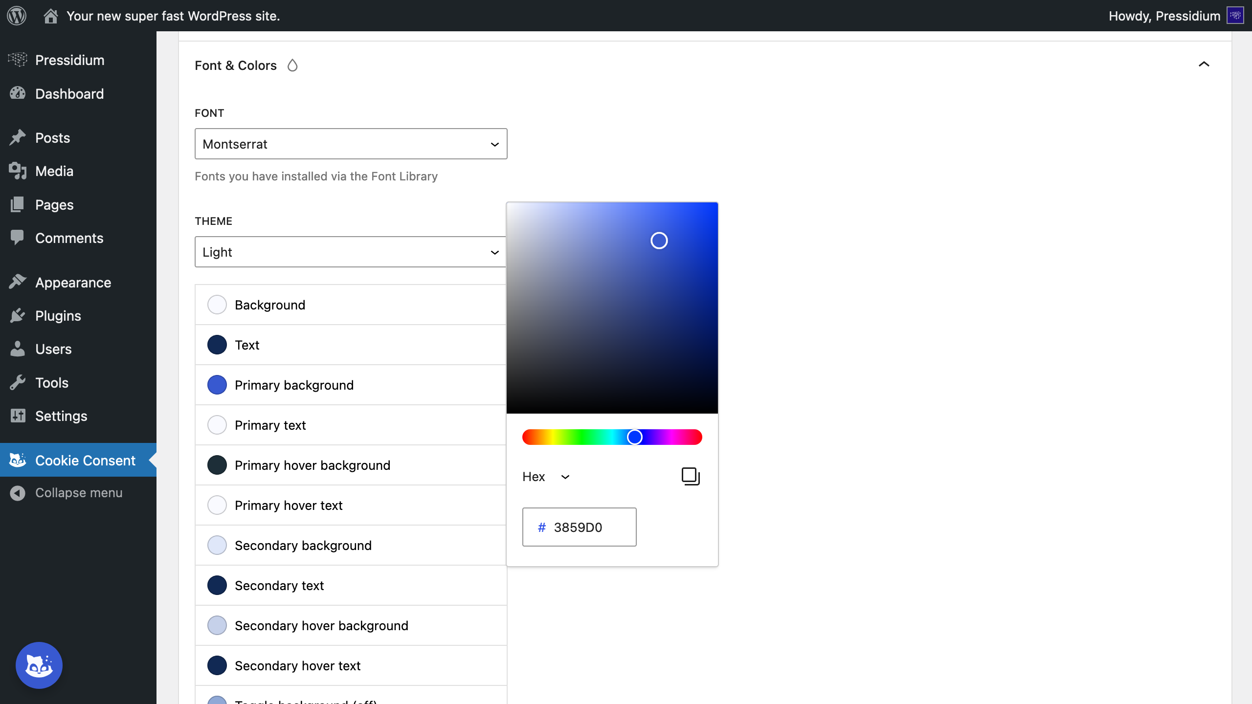 Color picker screenshot