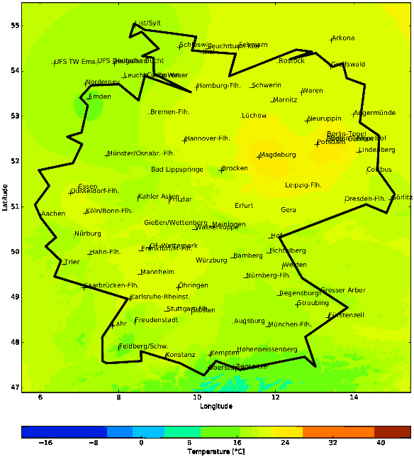 Temperature map example