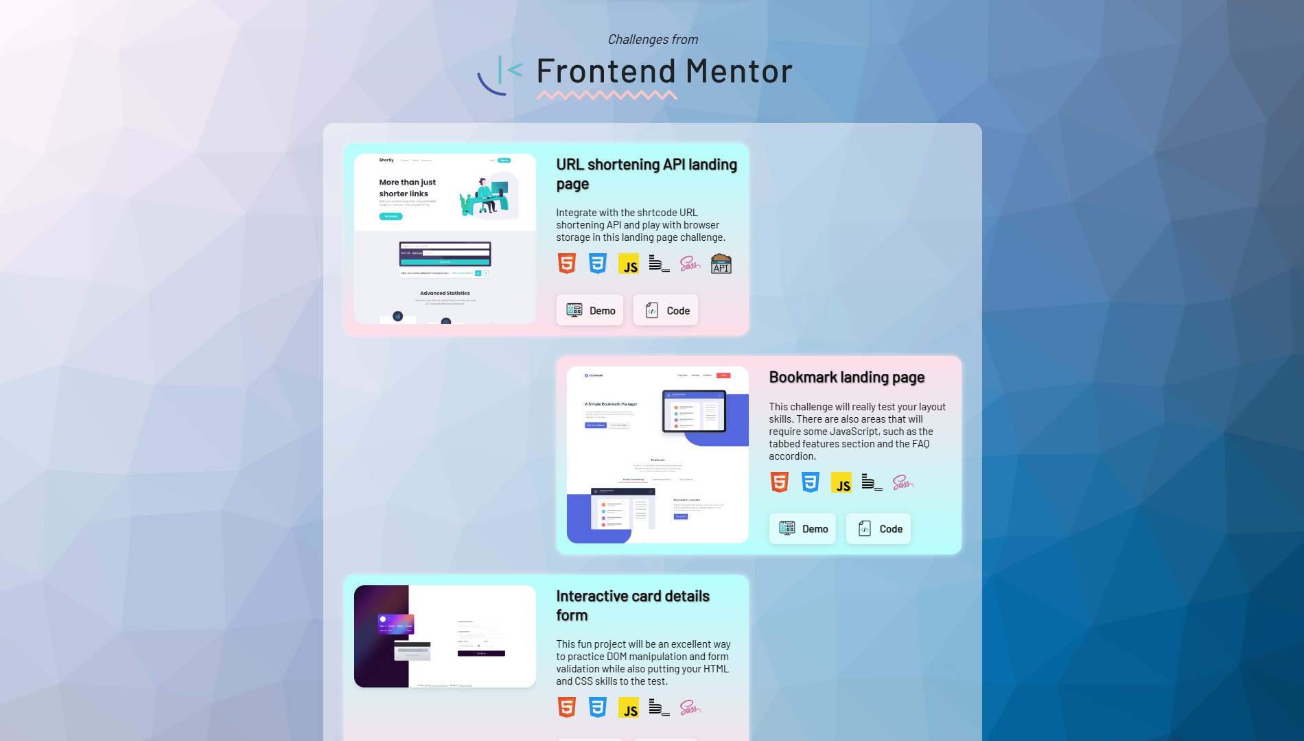 Frontend Mentor | Challenges