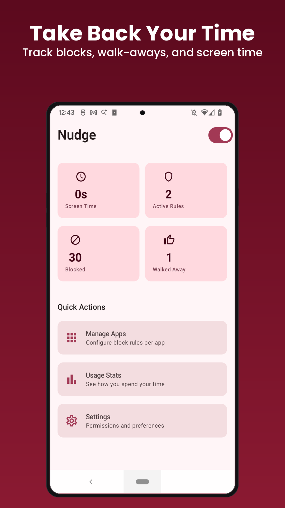 Screenshot 1 of Nudge — opens full size