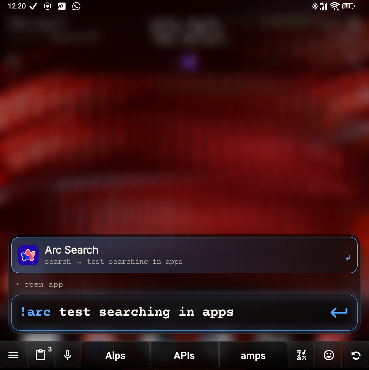 Commander app search alias