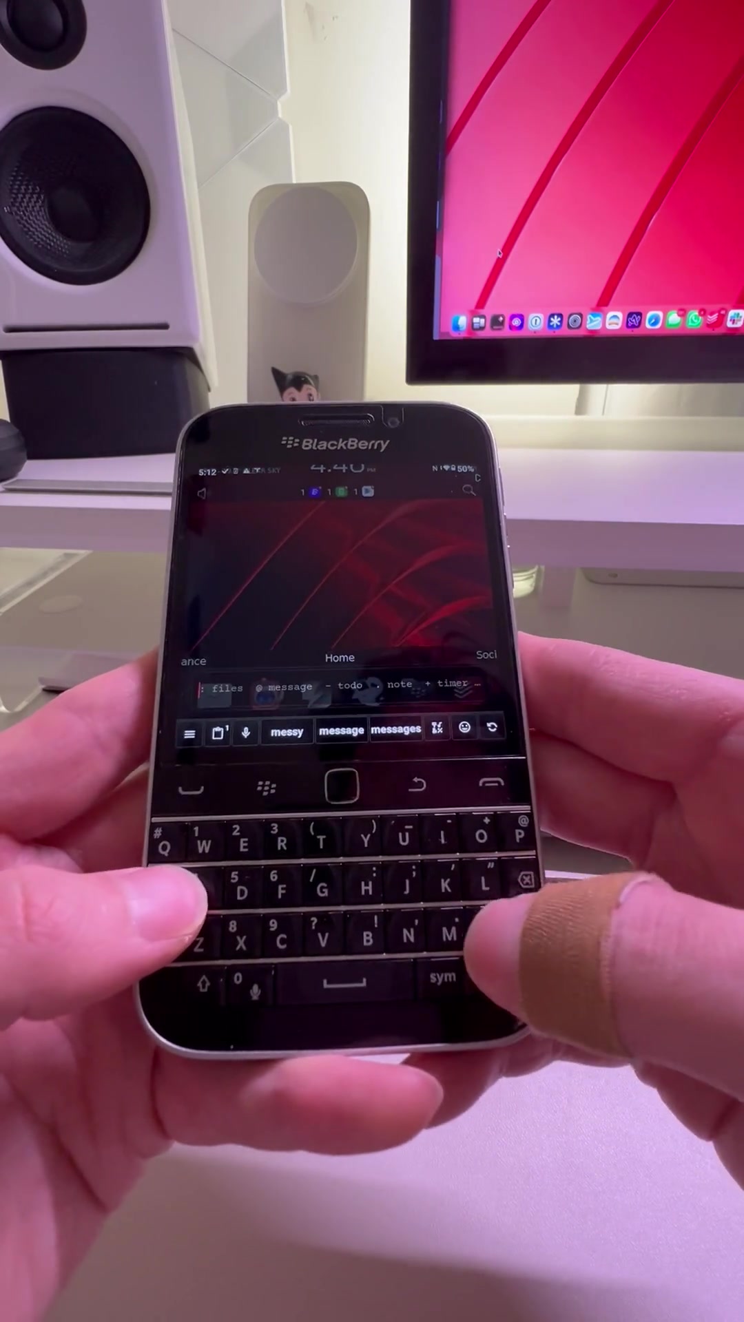Commander running on a physical-keyboard phone