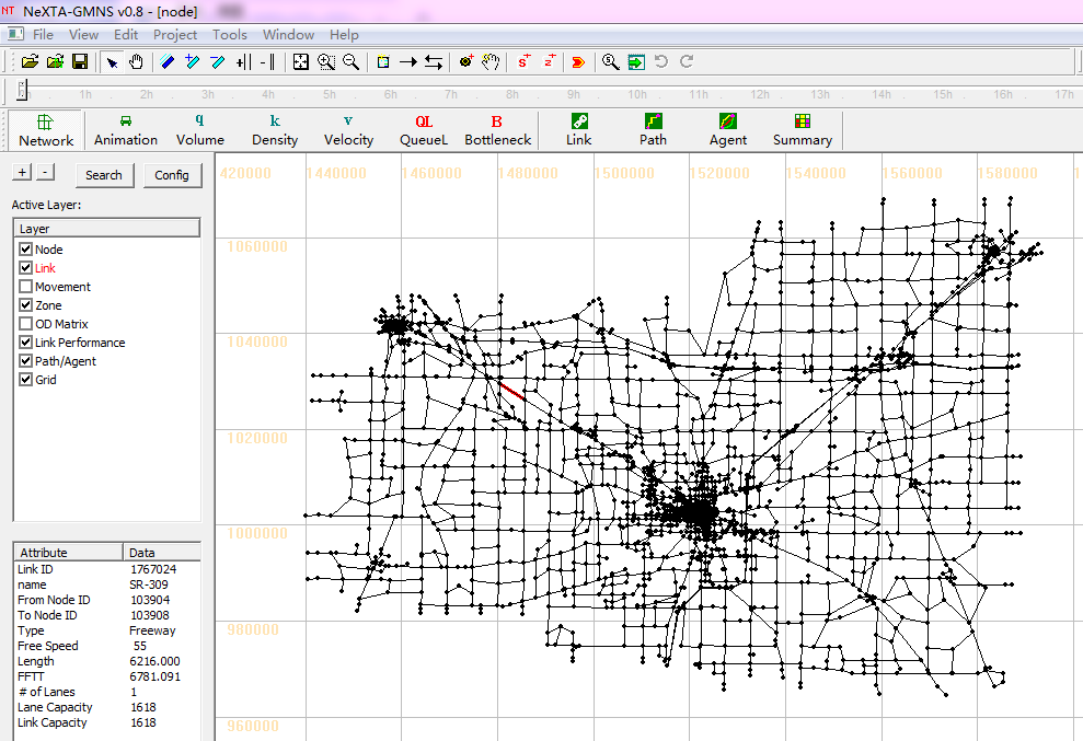 NeXTA Network Visualization