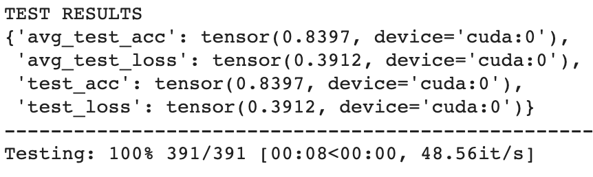 Fast Classifier results