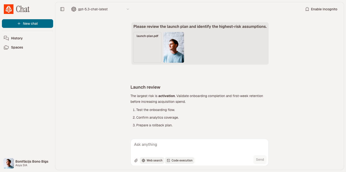 Chat with attachments