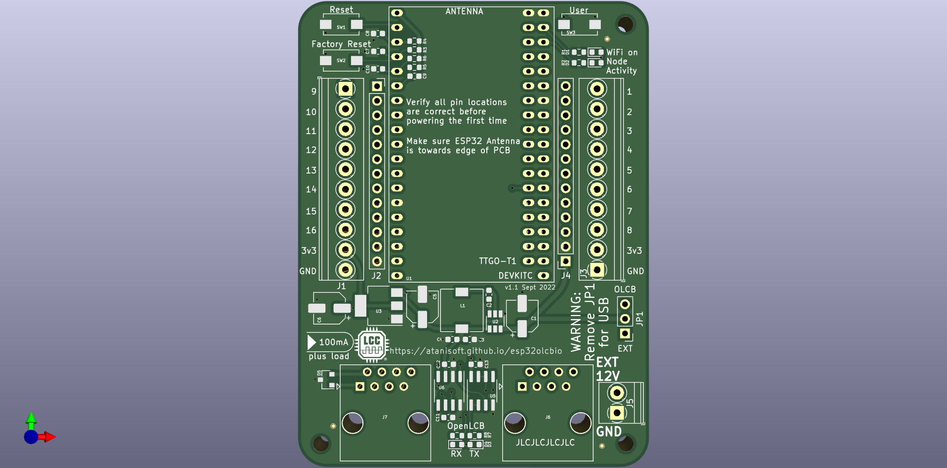 ESP32OlcbIO Servo Extension Board, from the project README