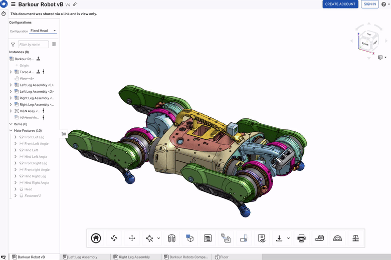 Barkour Robot CAD Model