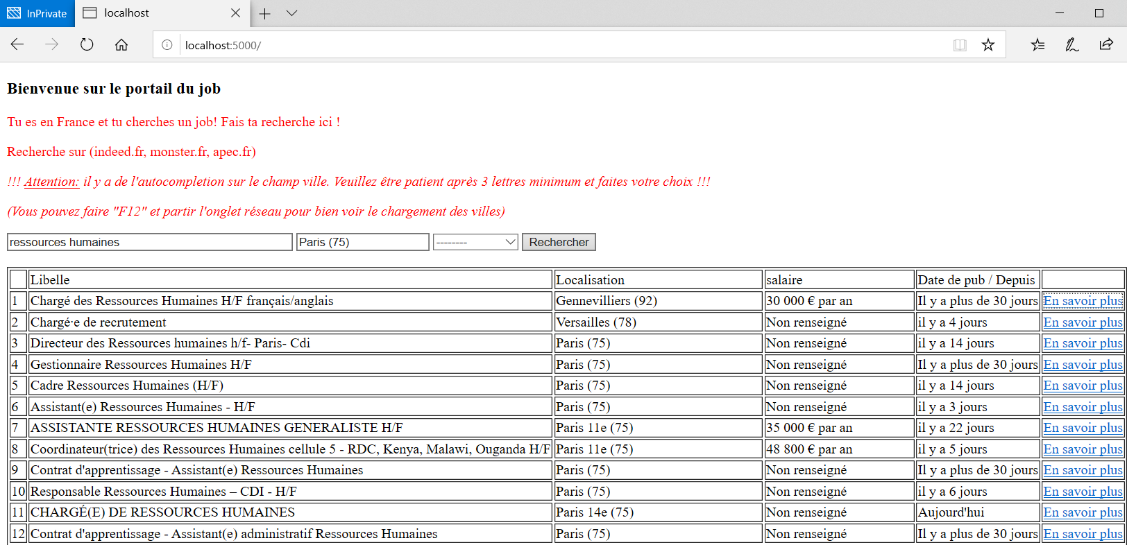 Page index