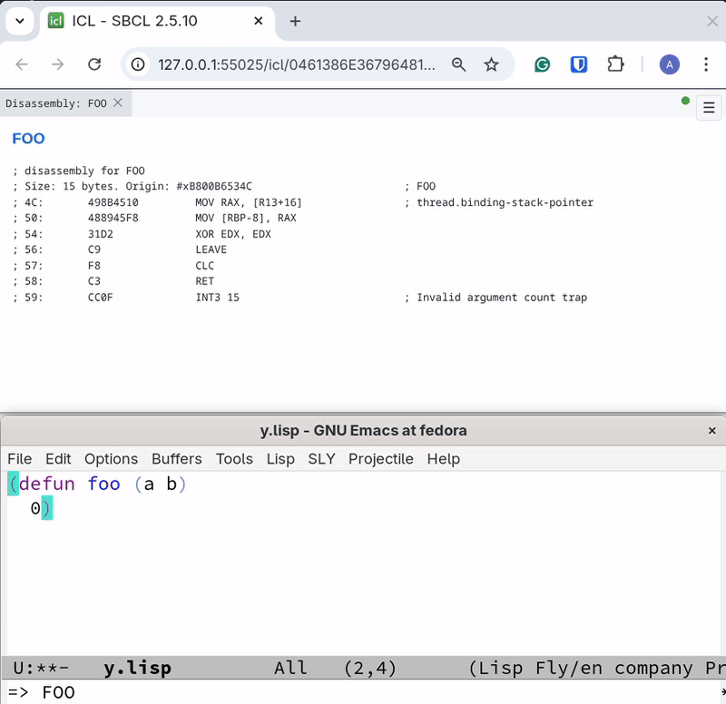ICL Emacs Demo