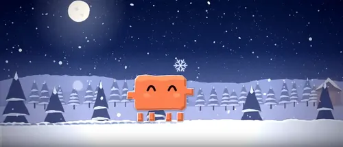 Snowy paper-cut scene from Papermotion's Opus 5.5 snow film