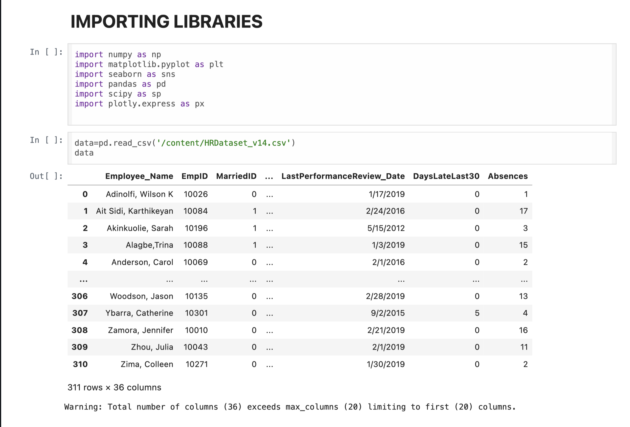 Python HR Data Analysis