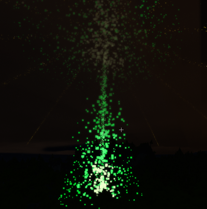 A ley line particle column erupts into the night sky