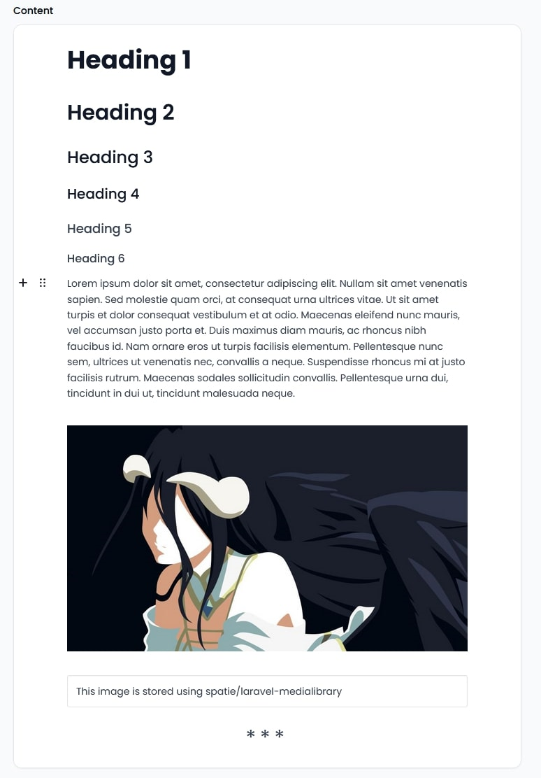 Filament EditorJS Hero