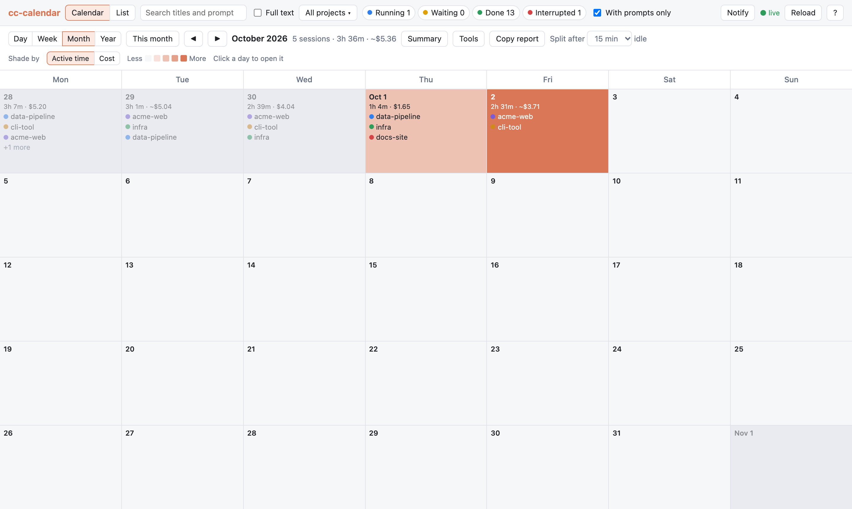 Month view