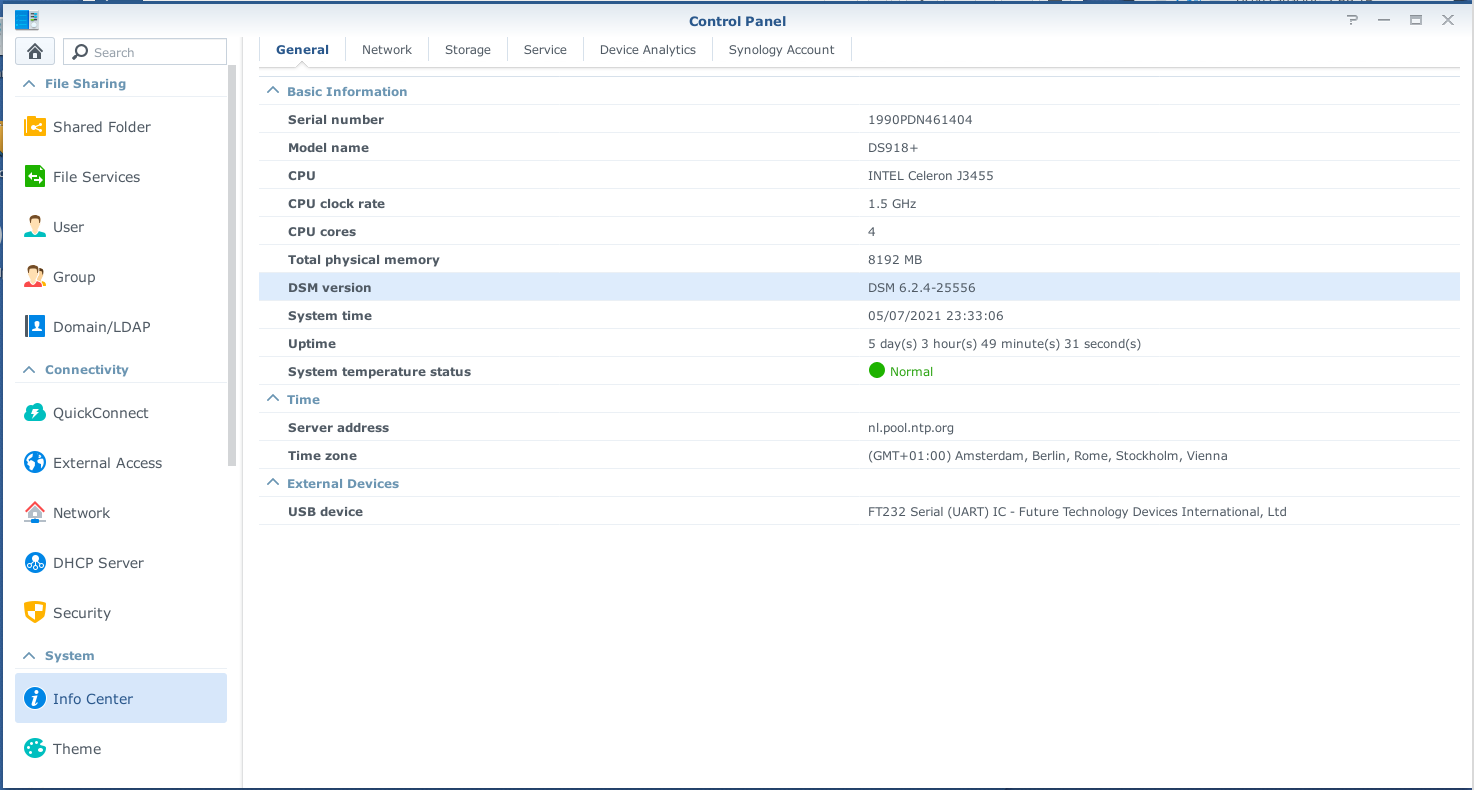 synology version