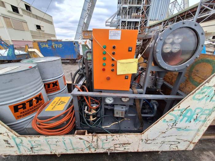Oil purification equipment on a mine site