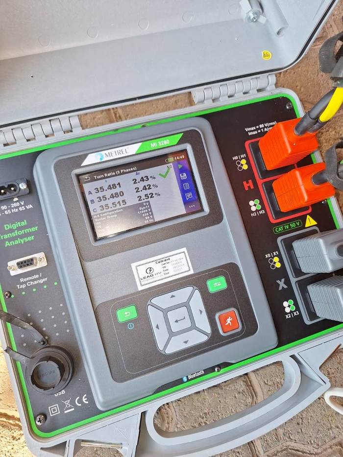 Digital transformer analyser during testing