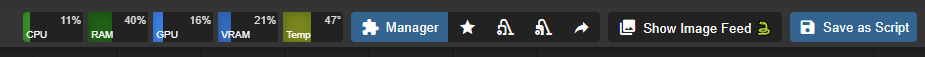 A button that exports the current script on the ComfyUI