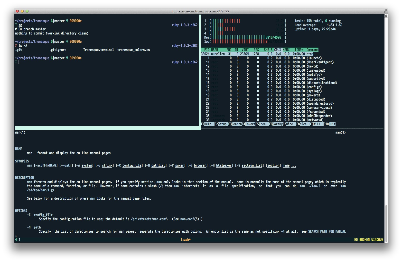 terminal with tron theme