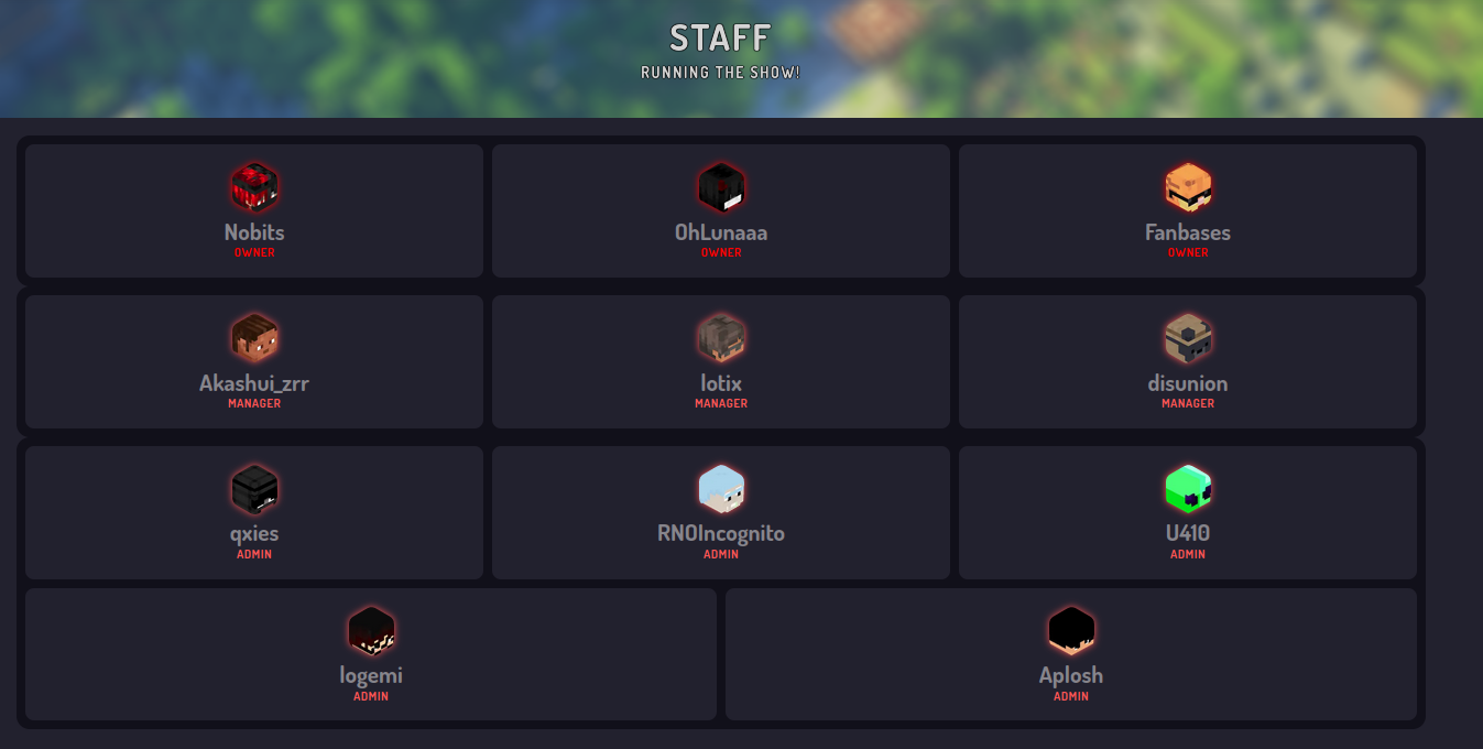 A view of the Staff page